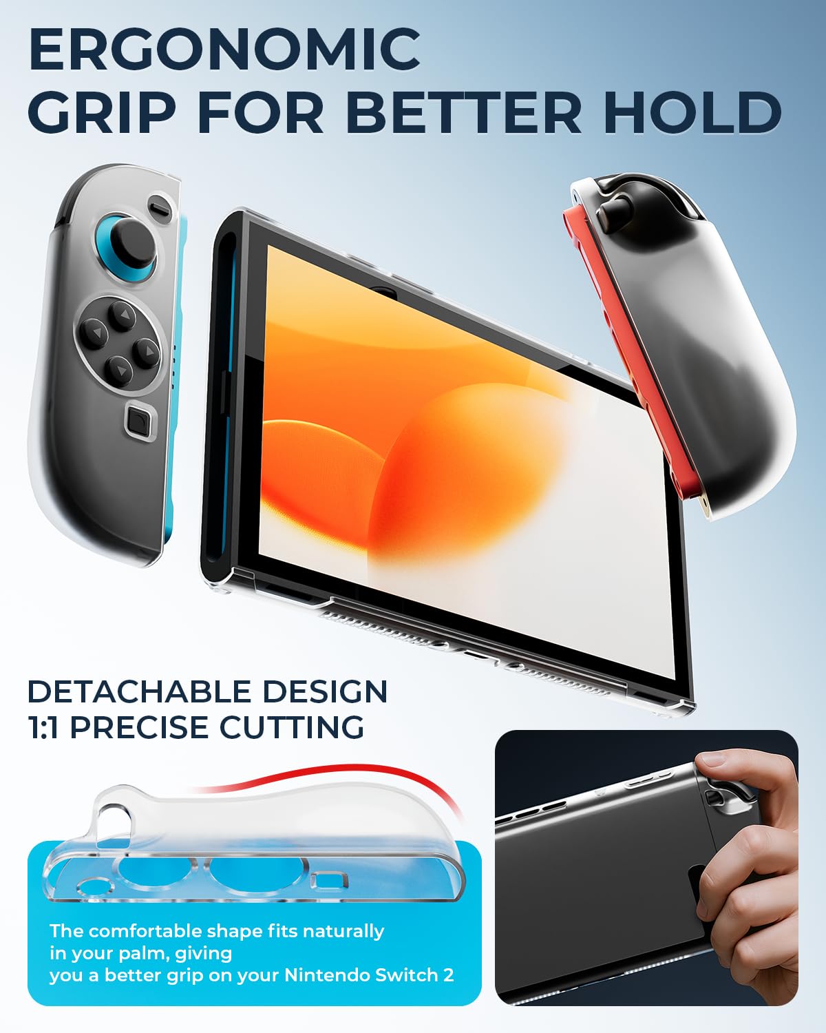 Pro Controllers Accessories Bundle for Nintendo Switch 2 18-in-1, Carrying Case, Screen Protector, Thumb Grip for Joycon