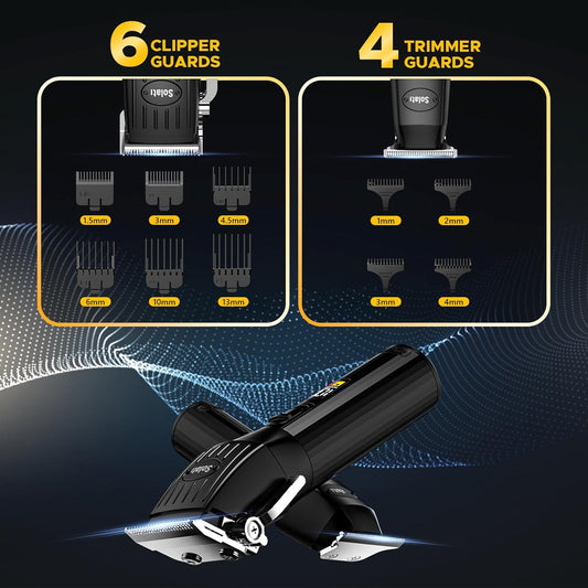 Professional Hair Clippers for Men Cordless Trimmers Kit with LED Display Electric Beard Trimmer (Black)