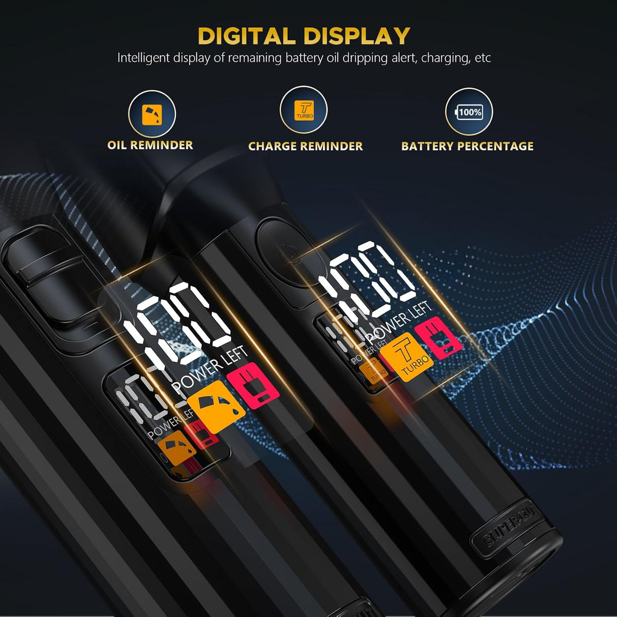 Professional Hair Clippers for Men Cordless Trimmers Kit with LED Display Electric Beard Trimmer (Black)