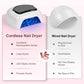 Professional Rechargeable 96W UV LED Nail Lamp, Cordless Nail Dryer with 4 Timer Settings, Portable Design & Auto Sensor (White+Black)