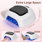 Professional Rechargeable 96W UV LED Nail Lamp, Cordless Nail Dryer with 4 Timer Settings, Portable Design & Auto Sensor (White+Black)