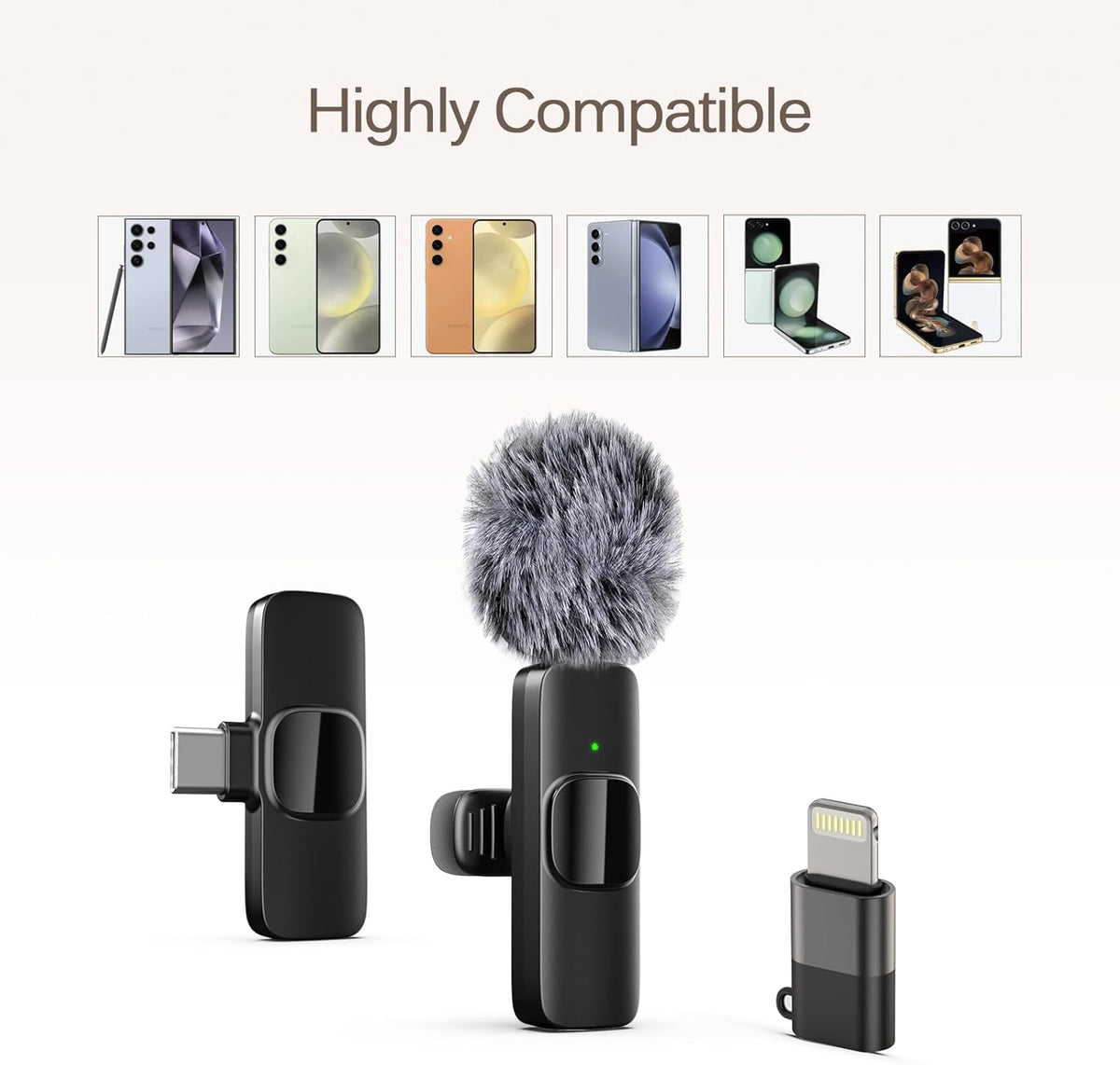 Professional Wireless Lavalier Lapel Microphone for iPhone, iPad, mini Video Recording Mic forInterview Video Podcast Vlog YouTube&Livestream