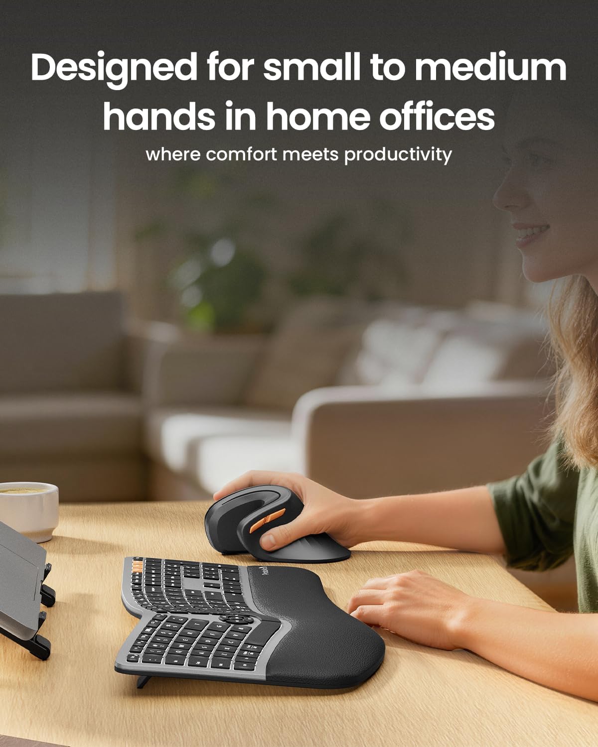 ProtoArc Ergonomic Mouse, EM11 NL Bluetooth Rechargeable Wireless Vertical Mouse, 3 Multi-Device Connectivity for Computer/PC/Laptop (Black)