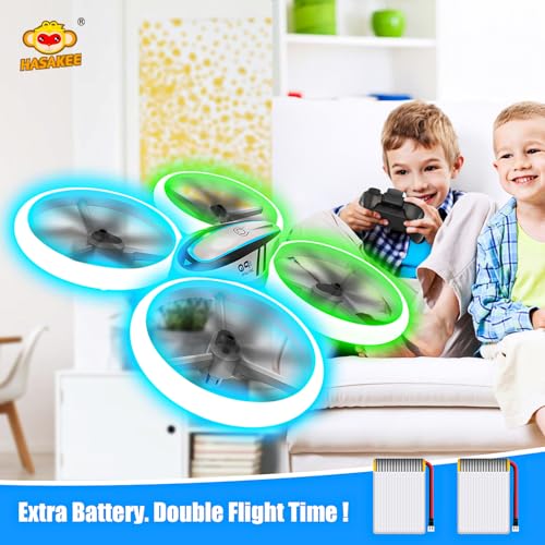 Q9s Drones for Kids, RC Drone with Altitude Hold and Headless Mode, Quadcopter with Blue&Green Light, Propeller Full Protect