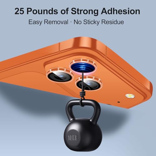 QHOHQ 3 Set Camera Lens Protector for iPhone 17 Pro Max/17 Pro/16 Pro Max/16 Pro/15 Pro Max/15 Pro, Individual Anti Shatter Lens Protector
