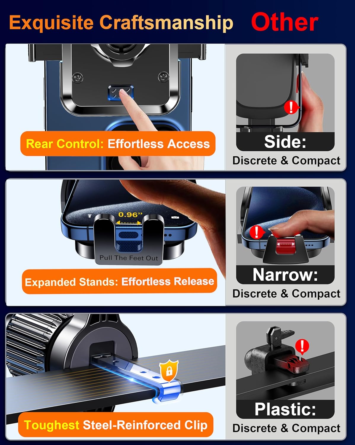 Qifutan Dash Mounted Holders Phone Holders for Your Car Phone Mount for Car Windshield Dashboard Air Vent Universal Desk Mounts Hands Free Automobile