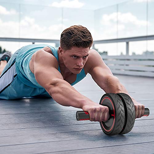 READAEER Ab Roller Wheel, Heavy Duty Workout Equipment for Home Gym, Professional Metal Handle with Rubber Surface Abdominal Exercise Wheel