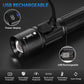 Rechargeable Flashlights 2 Pack, Super Bright High Lumens Flash Light, 5 Modes Zoomable Linternas with LCD Digital Display