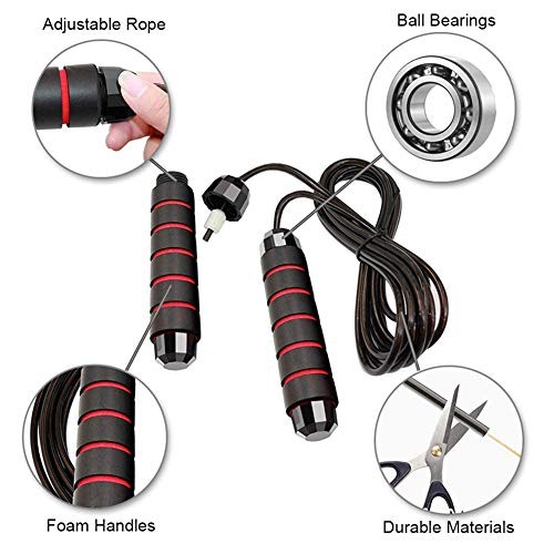 Redify Jump Rope, Jump Ropes for Fitness for Women Men and Kids, Speed Jumping Rope for Workout with Ball Bearings, Adjustable Skipping Rope