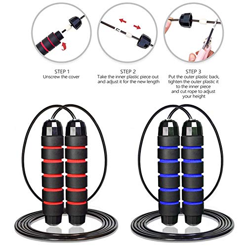 Redify Jump Rope, Jump Ropes for Fitness for Women Men and Kids, Speed Jumping Rope for Workout with Ball Bearings, Adjustable Skipping Rope