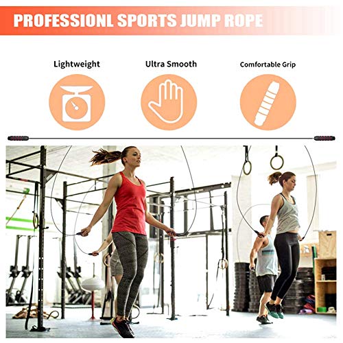 Redify Jump Rope, Jump Ropes for Fitness for Women Men and Kids, Speed Jumping Rope for Workout with Ball Bearings, Adjustable Skipping Rope