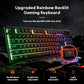 Redragon K521 Upgrade Rainbow LED Gaming Keyboard, 104 Keys Wired Mechanical Feeling Keyboard with Multimedia Keys, One-Touch Backlit, Anti-Ghosting
