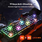 Redragon K521 Upgrade Rainbow LED Gaming Keyboard, 104 Keys Wired Mechanical Feeling Keyboard with Multimedia Keys, One-Touch Backlit, Anti-Ghosting