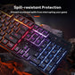 Redragon K521 Upgrade Rainbow LED Gaming Keyboard, 104 Keys Wired Mechanical Feeling Keyboard with Multimedia Keys, One-Touch Backlit, Anti-Ghosting