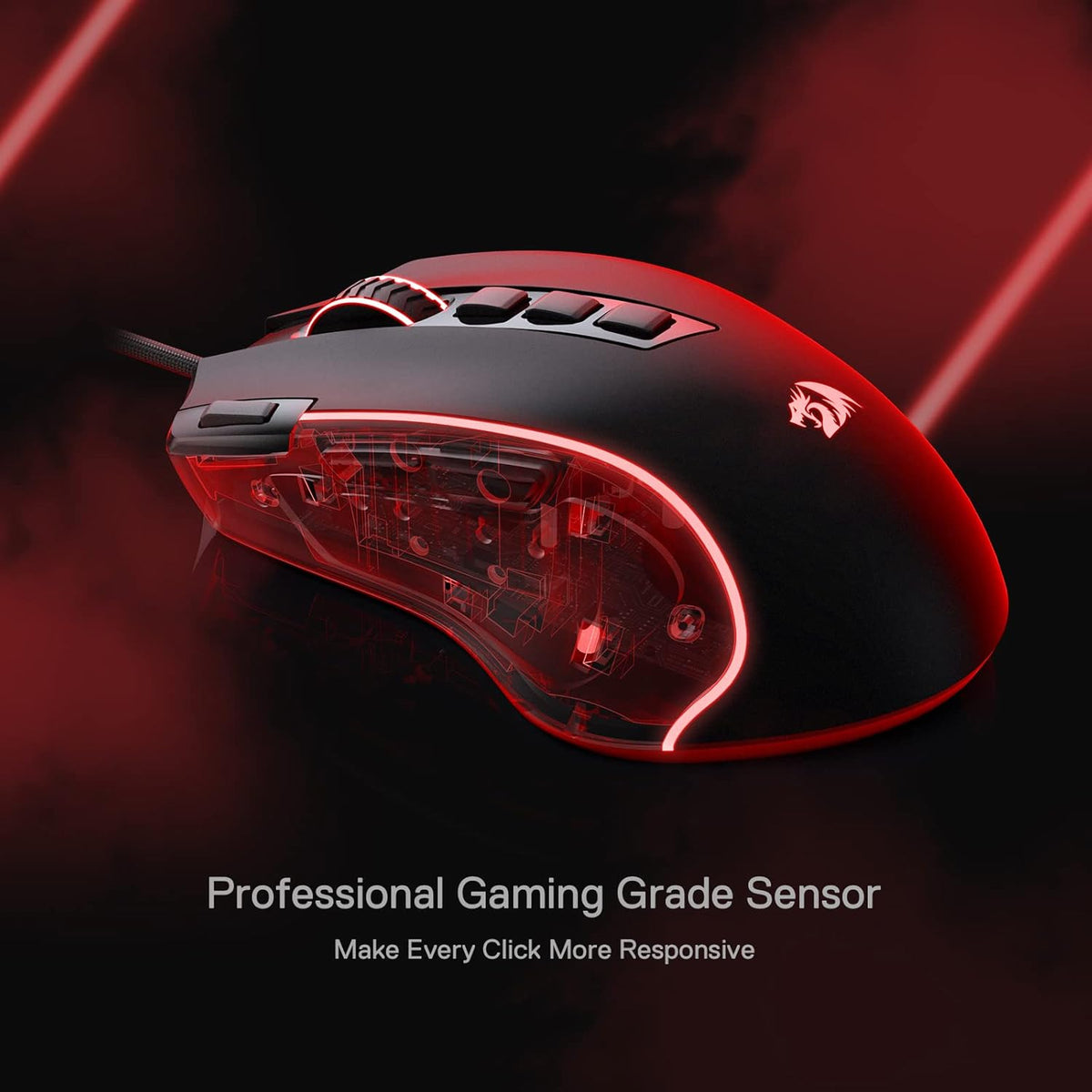 Redragon M612 Predator RGB Gaming Mouse, 8000 DPI Wired Optical Mouse with 11 Programmable Buttons & 5 Backlit Modes