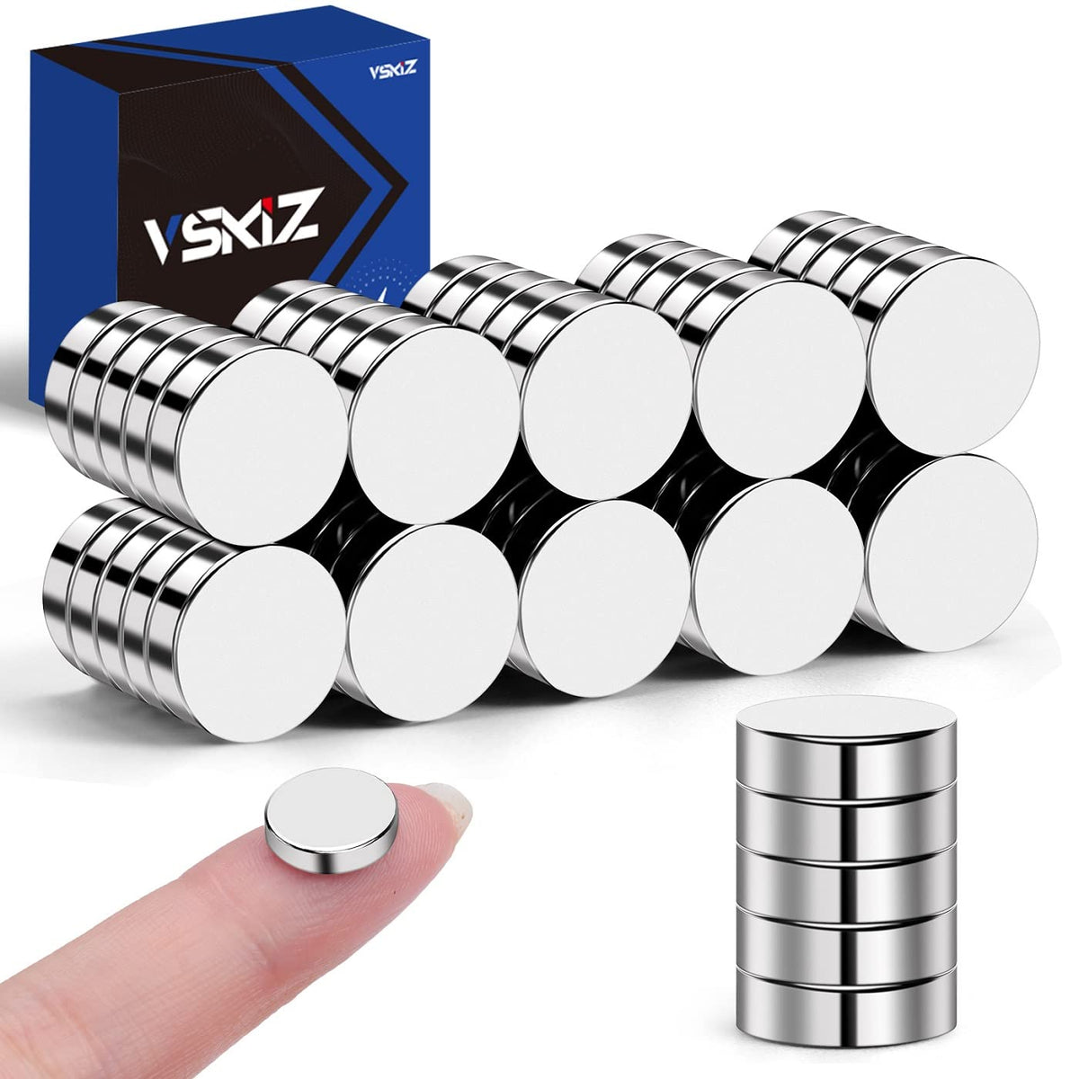 Refrigerator Magnets 50 Pcs, 10x3mm Tiny Round Disc Small Whiteboard Magnets for Crafts, DIY, Office, Dry Erase Board