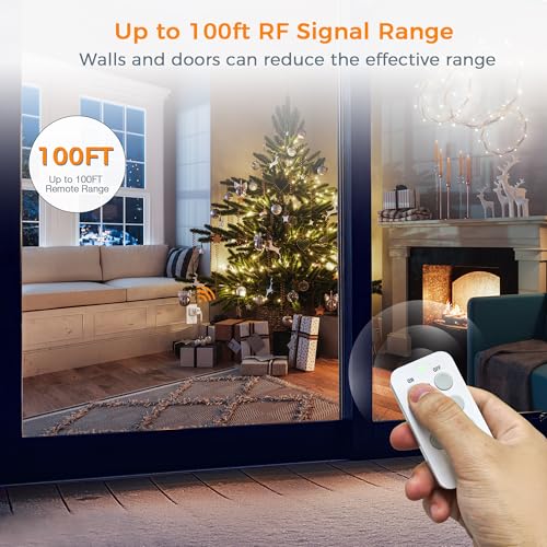 Remote Control Outlet, TESSAN Electrical Light Switch, Plug in Wall Plug with ON/Off Switch for Indoor String Lights, Lamps, Home Small Appliances