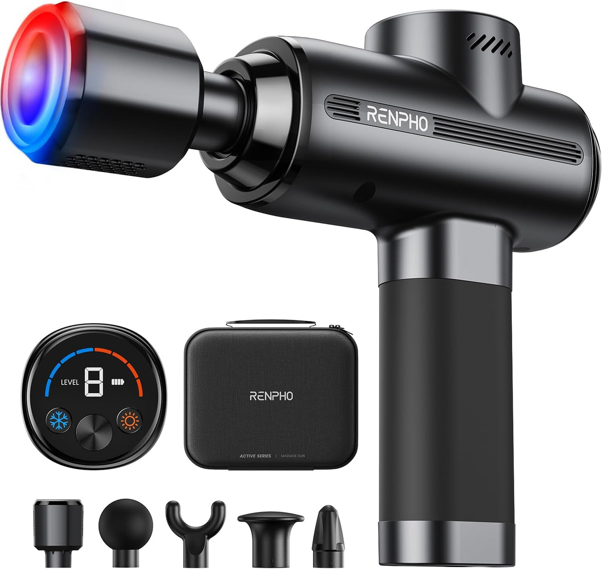 RENPHO Active Thermacool 2 Massage Gun with Heat and Cold, Percussion Deep Tissue Handheld Neck Massager
