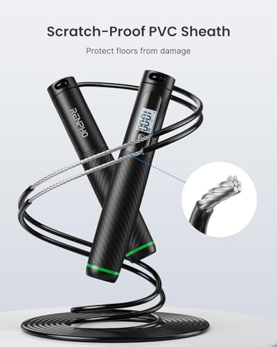 RENPHO Cordless Jump Rope, Weighted Jump Rope with Counter, Jump Ropes for Fitness, Smart Skipping Rope for Crossfit, Gym, Burn Calorie