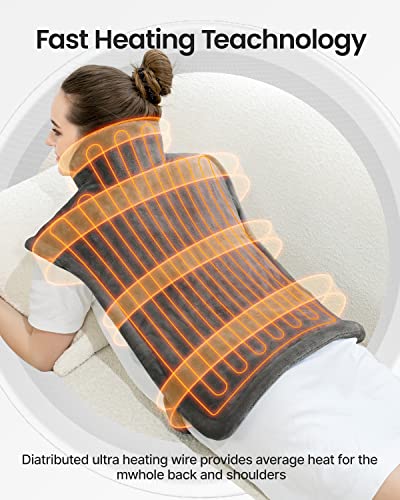 RENPHO Electric Heating Pad for Back, Electric Heat pad for Neck and Shoulders, 24"x33" Gray
