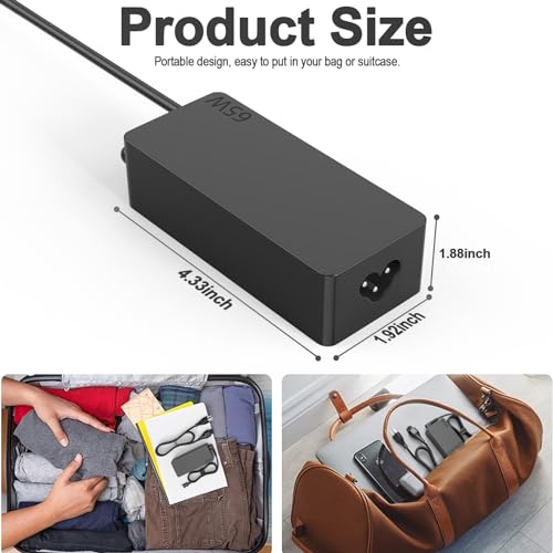 Replacement for 65W Lenovo Laptop Charger USB C, Compatible with Lenovo ThinkPad T480s T580s T490 E480 E580 Chromebook C330 S330 100e 300e 500e