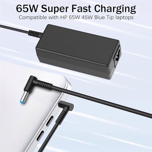 Replacement for HP Laptop Charger 65W 45W Computer Charger Smart Blue Tip Power Adapter