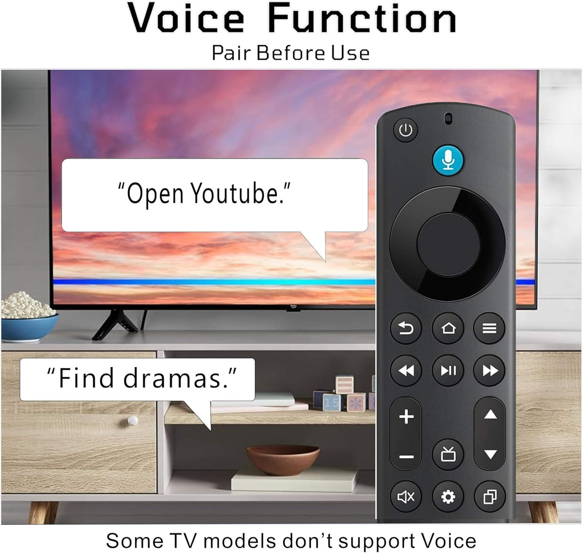 Replacement Voice Remote for Insignia, Toshiba, Hisense, TCL Smart TV 2025, Universal TV Remote Compatible with TCL, Google Philips, Sony