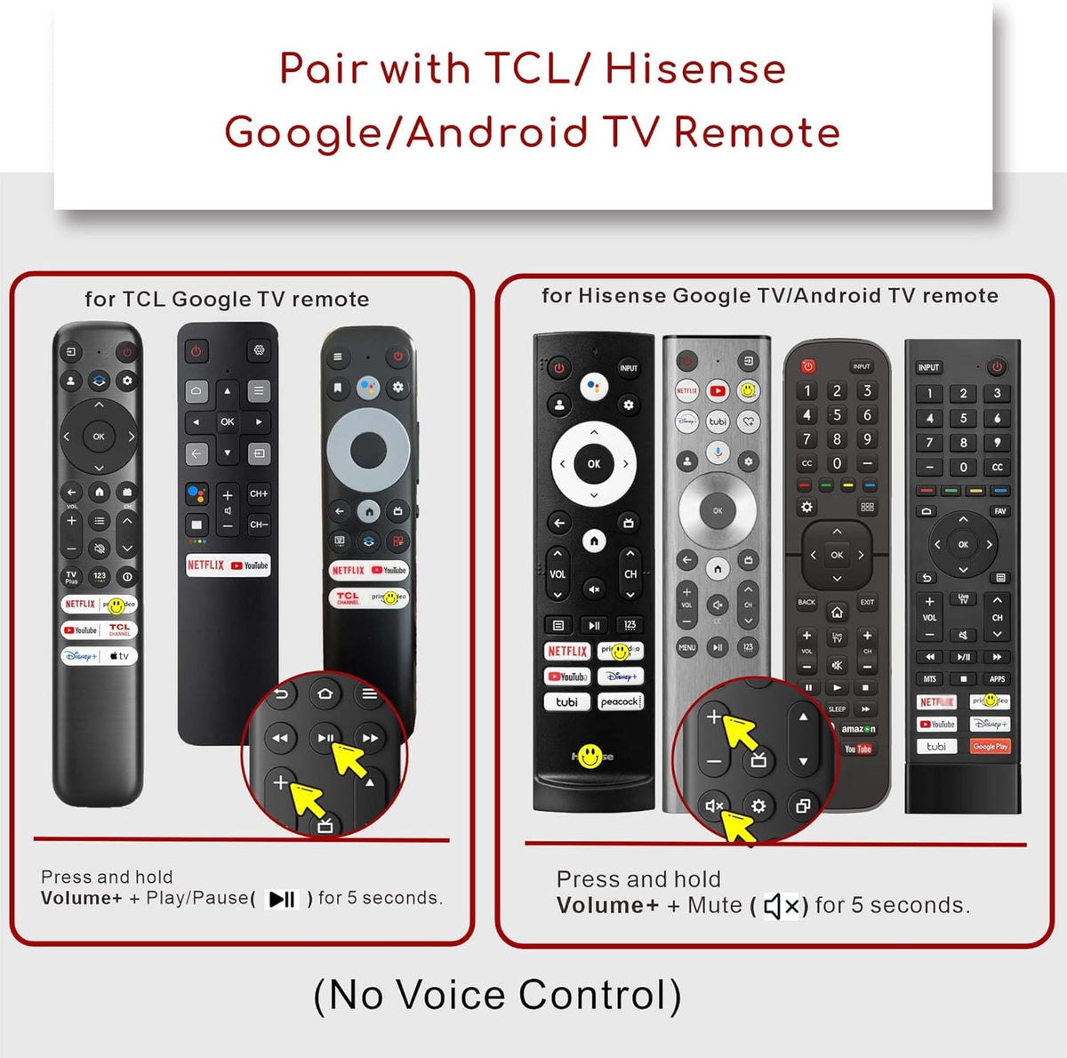 Replacement Voice Remote for Insignia, Toshiba, Hisense, TCL Smart TV 2025, Universal TV Remote Compatible with TCL, Google Philips, Sony