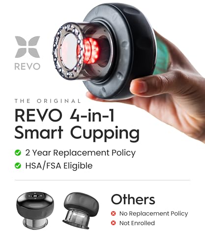 REVO 4-in-1 Smart Cupping Massager with Red Light for Muscle Relaxation