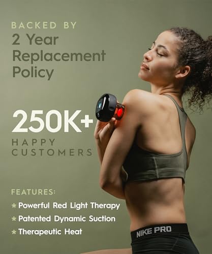 REVO 4-in-1 Smart Cupping Massager with Red Light for Muscle Relaxation