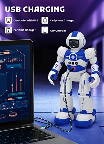 Robot Toys for Kids, Programmable Remote Control Smart Walking Dancing Robot Toy with Gesture & Sensing for Age 4 5 6 7 8 9 10 Year Old Boys