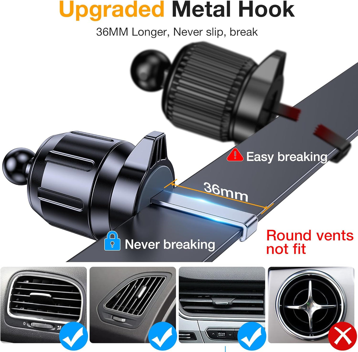 Romuto Phone Holders for Your Car Phone Holder Mount, Super Suction, Cell Phone Mount for Car Accessories