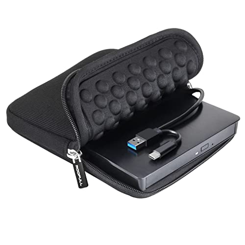 ROOFULL External CD DVD +/-RW Drive for Laptop Mac, USB 3.0 & USB-C CD DVD Disc Reader Writer Burner CD-ROM Portable DVD Player with Carrying Case