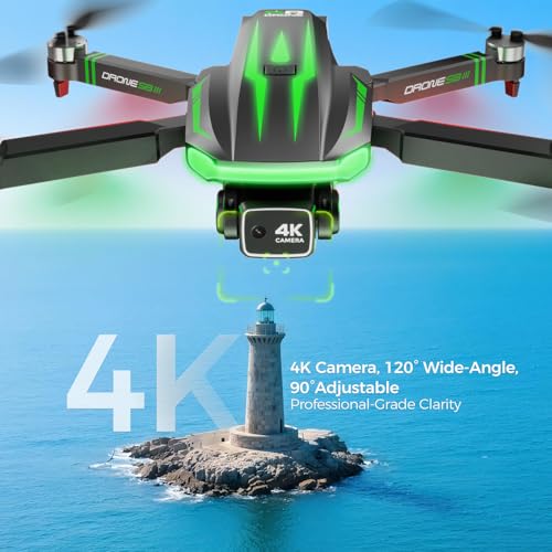 S8 GPS Drones with EIS 4K Camera for Adults kids, 5" Screen on Controller, 60 Min Flight Time, Auto Return, Long Range Transmission, Brushless Motor