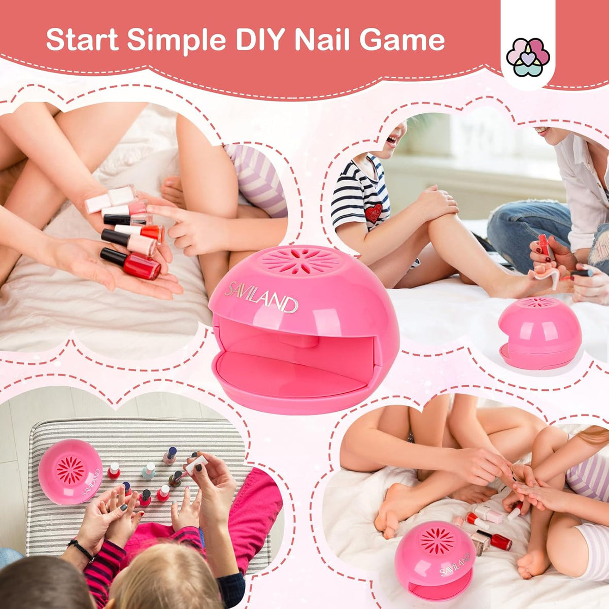 SAVILAND Nail Dryer for Regular Polish, Nail Dryer for Kids Quick Dry Nail Polish Dryer Mini Nail Fan Dryer