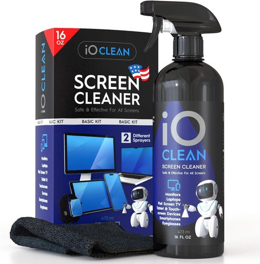 Screen Cleaner Spray (16oz - 473ml) - Large Cleaning Kit for LCD LED OLED TV, Smartphone, iPad, Laptop, Touchscreen, Computer Monitor