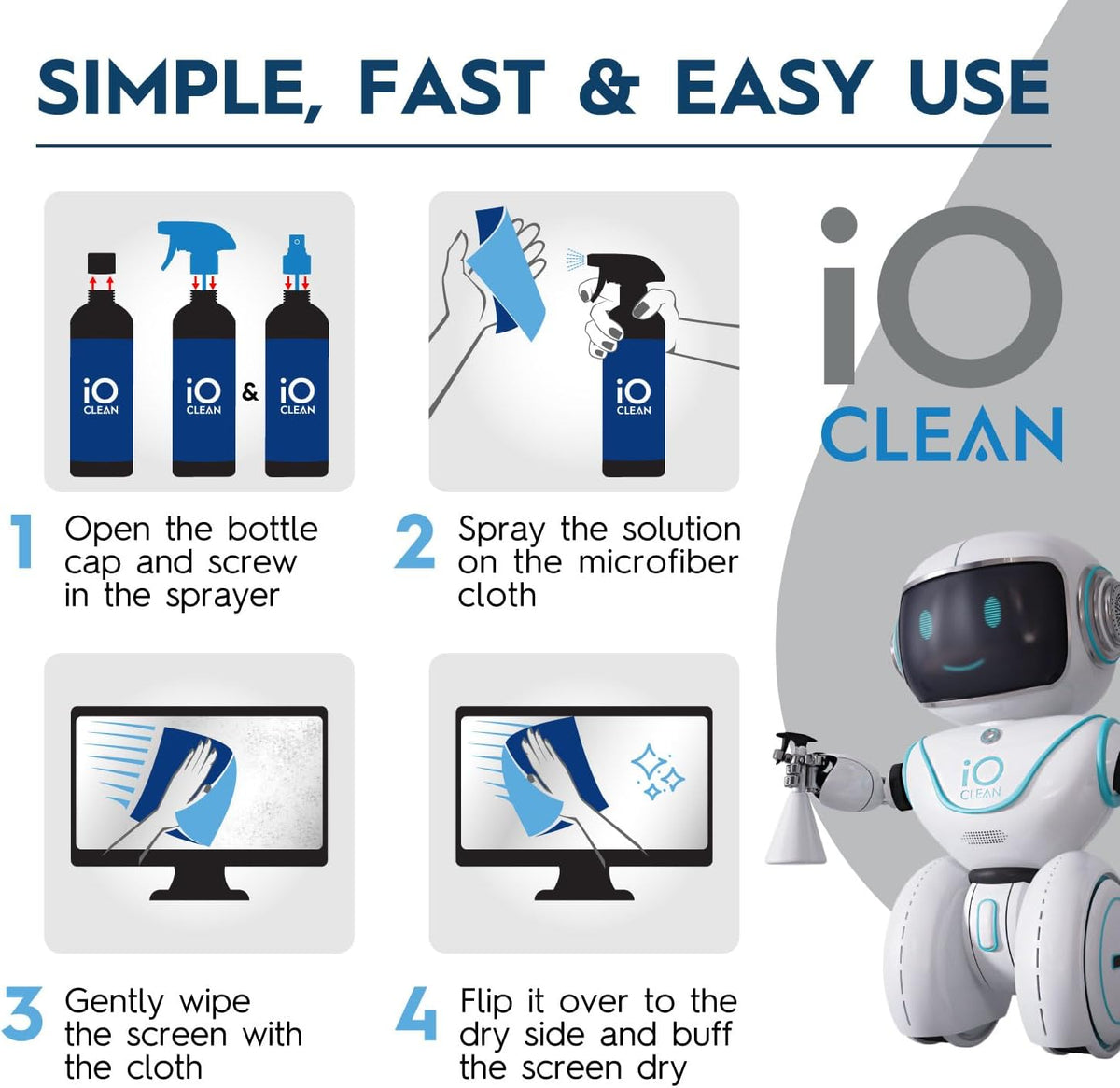 Screen Cleaner Spray (16oz - 473ml) - Large Cleaning Kit for LCD LED OLED TV, Smartphone, iPad, Laptop, Touchscreen, Computer Monitor