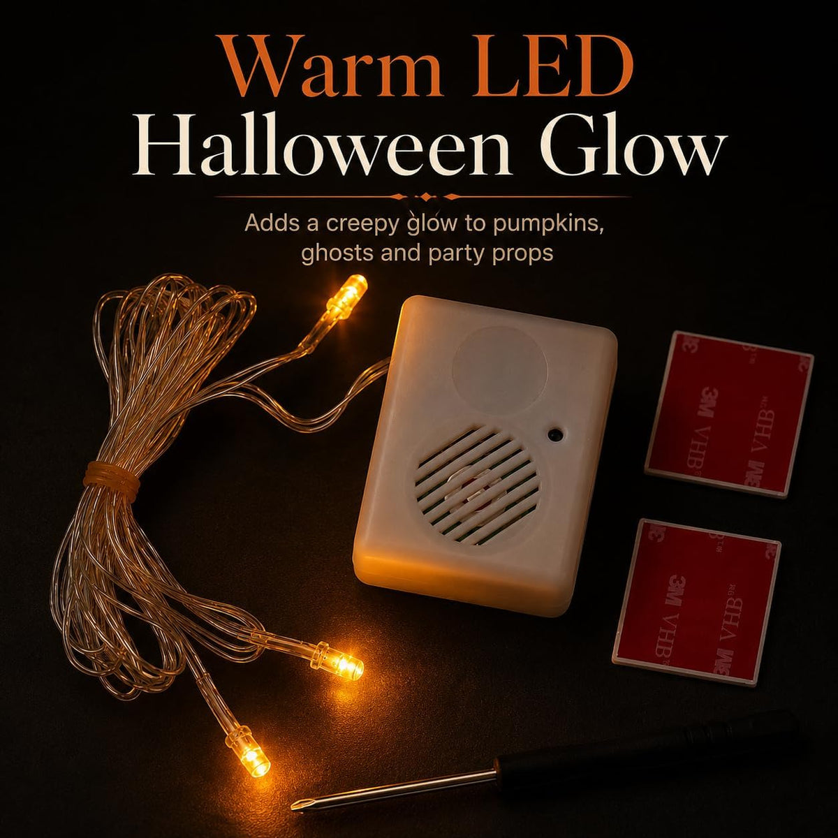 Seagenck Halloween Sound Effects Box with 3 LED Lights, Sound Activated Screaming Prop Module for Pumpkins, Ghosts, Witches, Haunted House