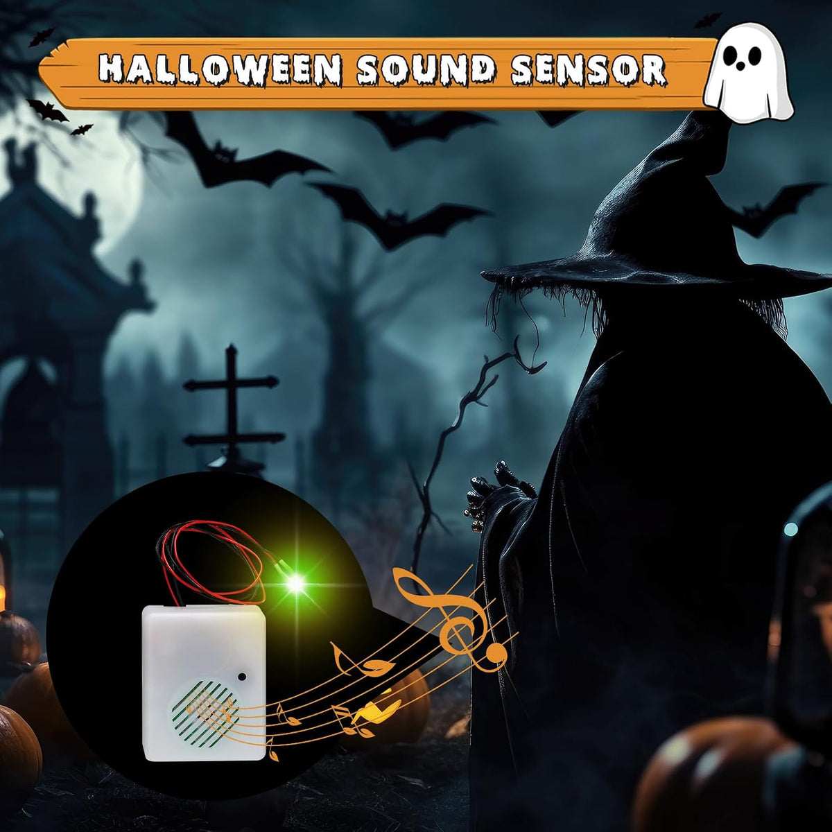 Seenelling Halloween Sound Sensor,2 Pcs