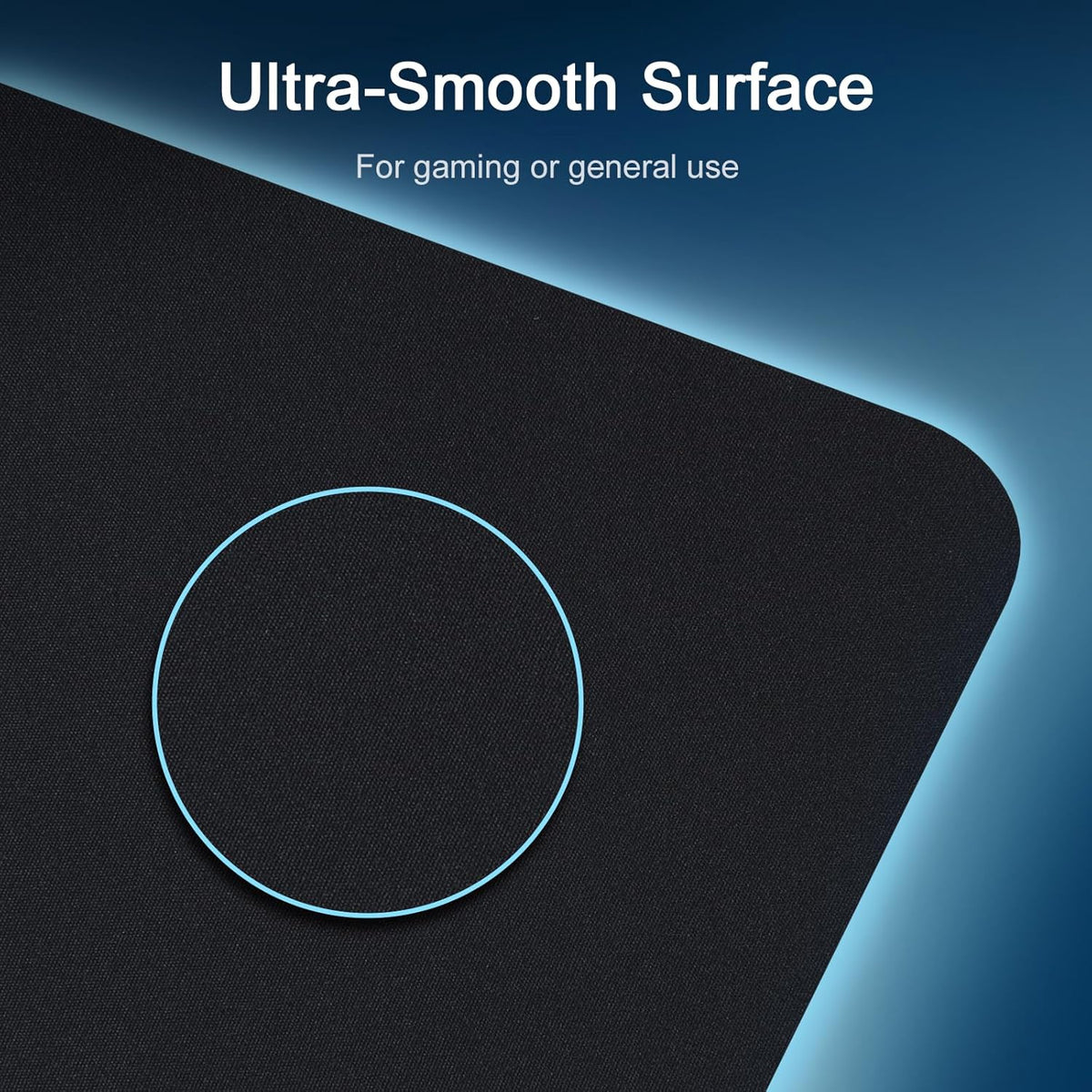 Senetem 4-Pack Mouse Pad, Ultra-Smooth Gaming Mousepad, Non-Slip Rubber Base, Washable Surface Fits Wired & Wireless Mouse - Perfect for Desk (Black)