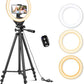 Sensyne 10'' Ring Light with 50'' Extendable Tripod Stand, LED Circle Lights with Phone Holder for Live Stream/Makeup/YouTube Video/TikTok