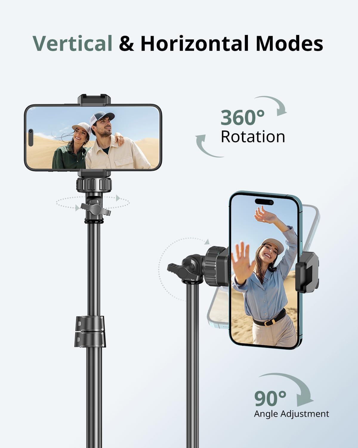 SENSYNE 62" Phone Tripod & Selfie Stick, Extendable Cell Phone Tripod Stand with Wireless Remote and Phone Holder