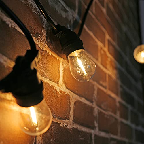 Shatterproof LED String Lights, Waterproof, Warm White 2200K, 70LM, E26 Base - 15 Pack