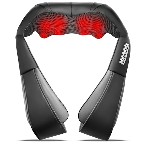 Shiatsu Neck & Back Massager with Heat - Electric 3D Kneading Massage Pillow for Neck, Shoulders & Back (Home, Office & Car Use, NOT Cordless)