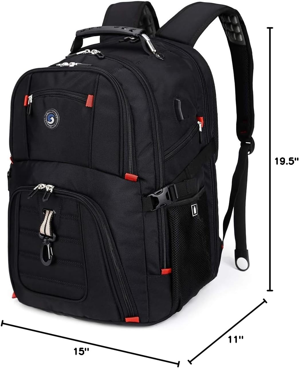 SHRRADOO Extra Large 50L Travel Laptop Backpack with USB Charging Port, College High School Backpack Airline Approved Business Work Bag Fits 17 Inch