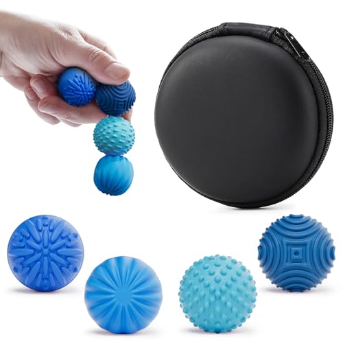 Silicone Magnetic Balls Fidget Toys for Adults & Teens, 4PCS Stress Relief Sensory Toys, Fun Textures Gadgets, Office Desk Toy