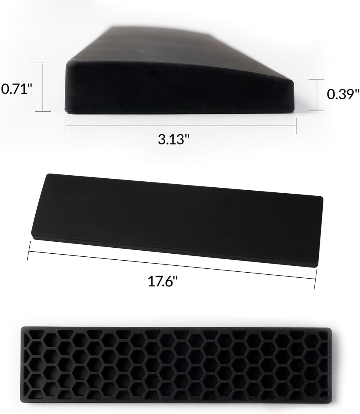 Silicone Wrist Rest for Keychron K10 Pro / K10 Max/ K10 HE / Q6 / Q6 Pro / Q6 Max / Q6 HE / V6 / V6 Max, 17.6" Non-Slip Palm Rest