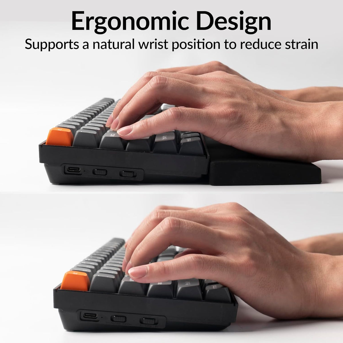 Silicone Wrist Rest for Keychron K10 Pro / K10 Max/ K10 HE / Q6 / Q6 Pro / Q6 Max / Q6 HE / V6 / V6 Max, 17.6" Non-Slip Palm Rest