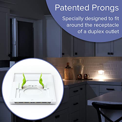 Single - SnapPower GuideLight, For Duplex Outlets, - Replaces Plug-In Night Light - Electrical Receptacle Wall Plate (Duplex, White)