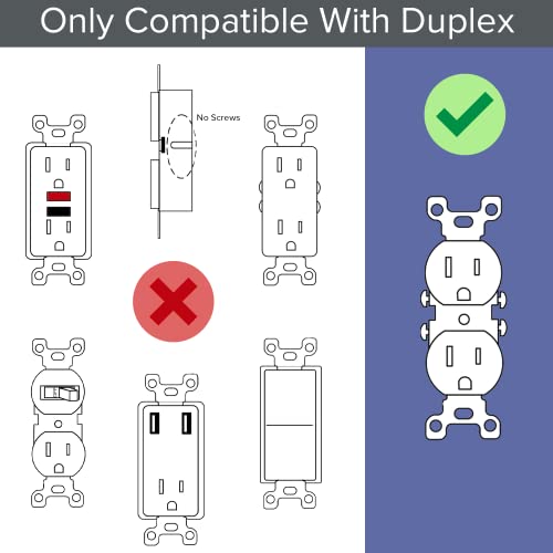 Single - SnapPower GuideLight, For Duplex Outlets, - Replaces Plug-In Night Light - Electrical Receptacle Wall Plate (Duplex, White)
